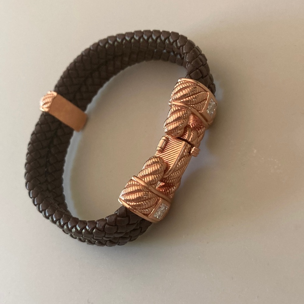 NWOT Judith Ripka 14K Clad Braided Double Row Bracelet